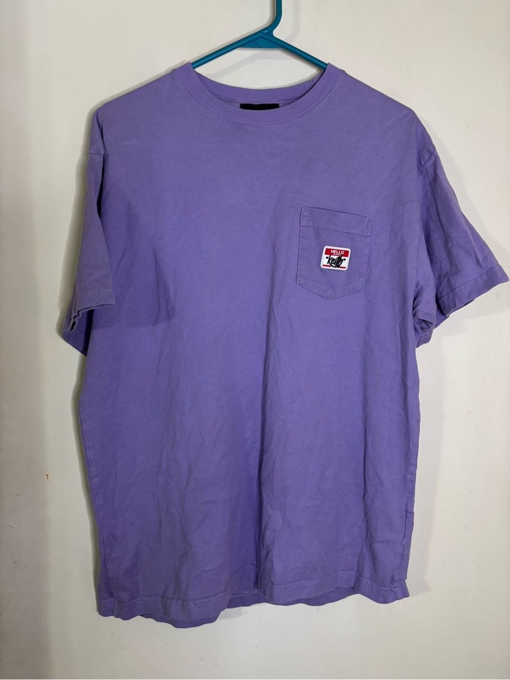 Men's Lavender Short-Sleeve Pocket Tee with Chest Patch